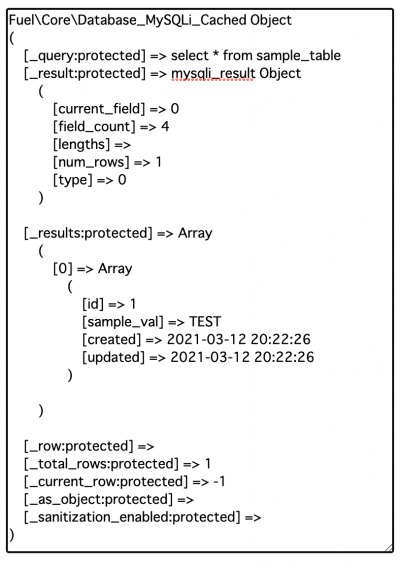 Fuelphp db result sample.png